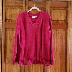 WHITE STAG hot pink chenille like sweater sz 16W woman's